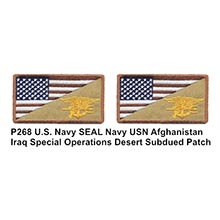 1:6 Scale U.S. Navy SEAL USN Afghanistan Iraq Special Operations Desert Subdued Patches